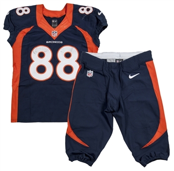 2013 Demaryius Thomas Game Used Denver Broncos Uniform (Broncos LOA and Panini authentic)